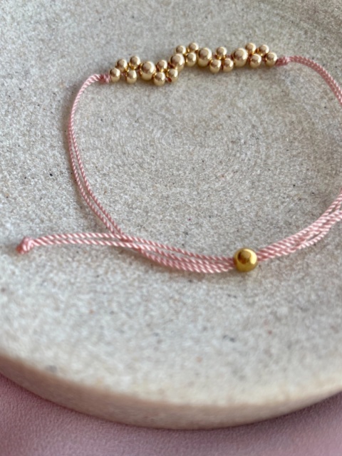 Bransoletka GOLDEN DROPS MINI pudrowy róż