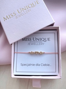 Bransoletka GOLDEN DROPS MINI pudrowy róż