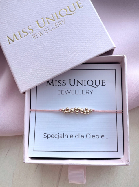 Bransoletka GOLDEN DROPS MINI pudrowy róż