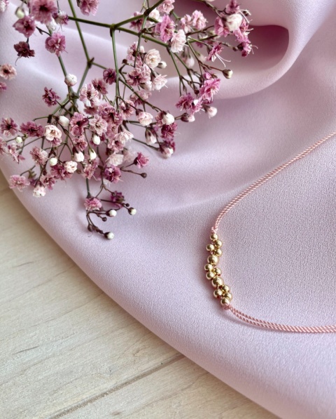 Bransoletka GOLDEN DROPS MINI pudrowy róż