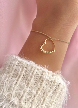 Bransoletka ze stali szlachetnej z serduszkiem